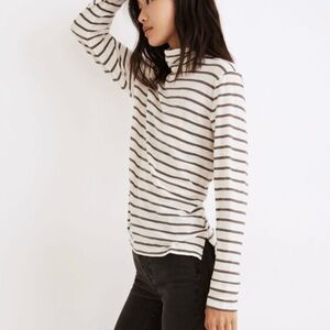 Madewell Women's Striped Turtleneck Long Sleeve Tee Size M